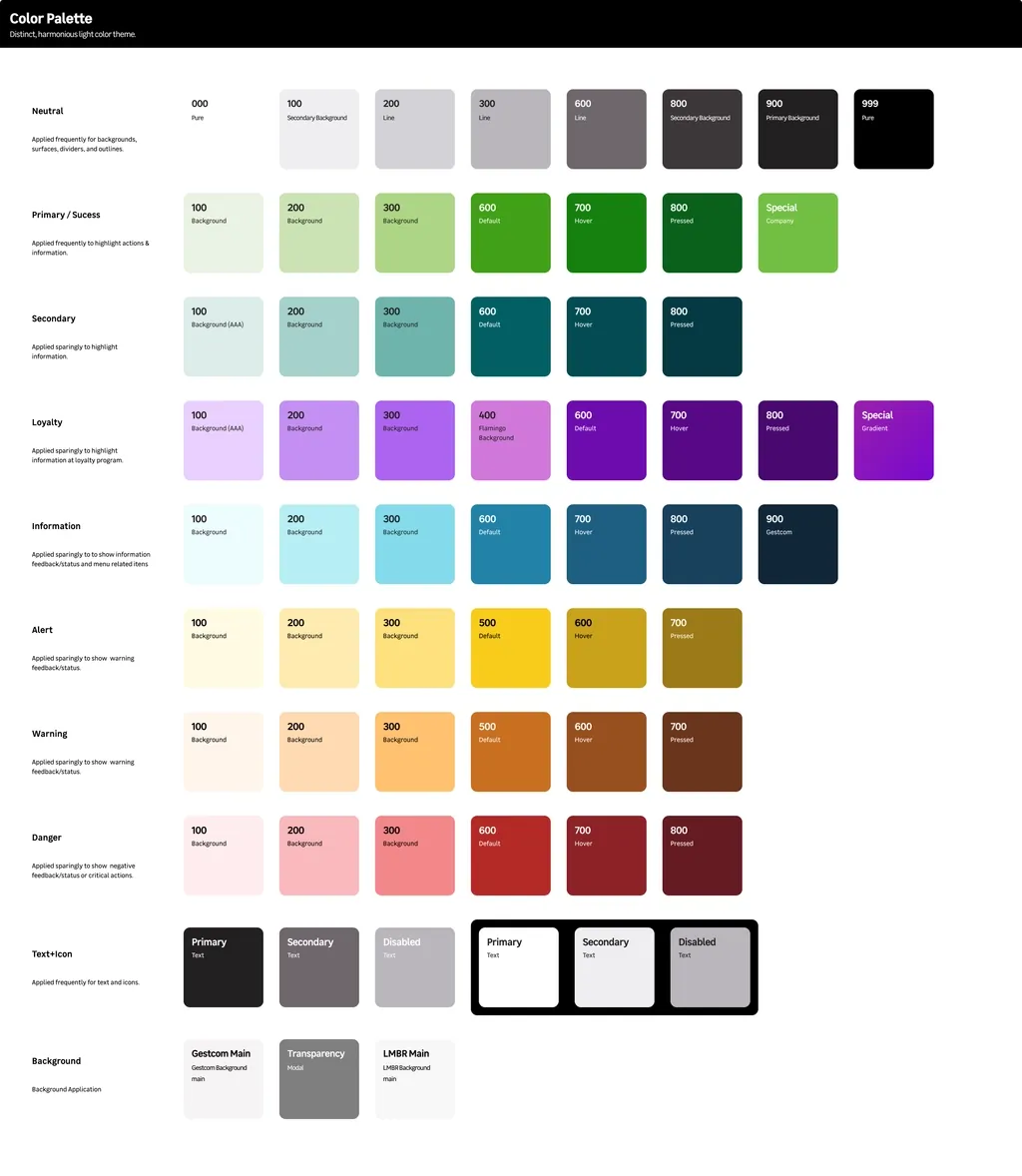 Nova paleta de cores